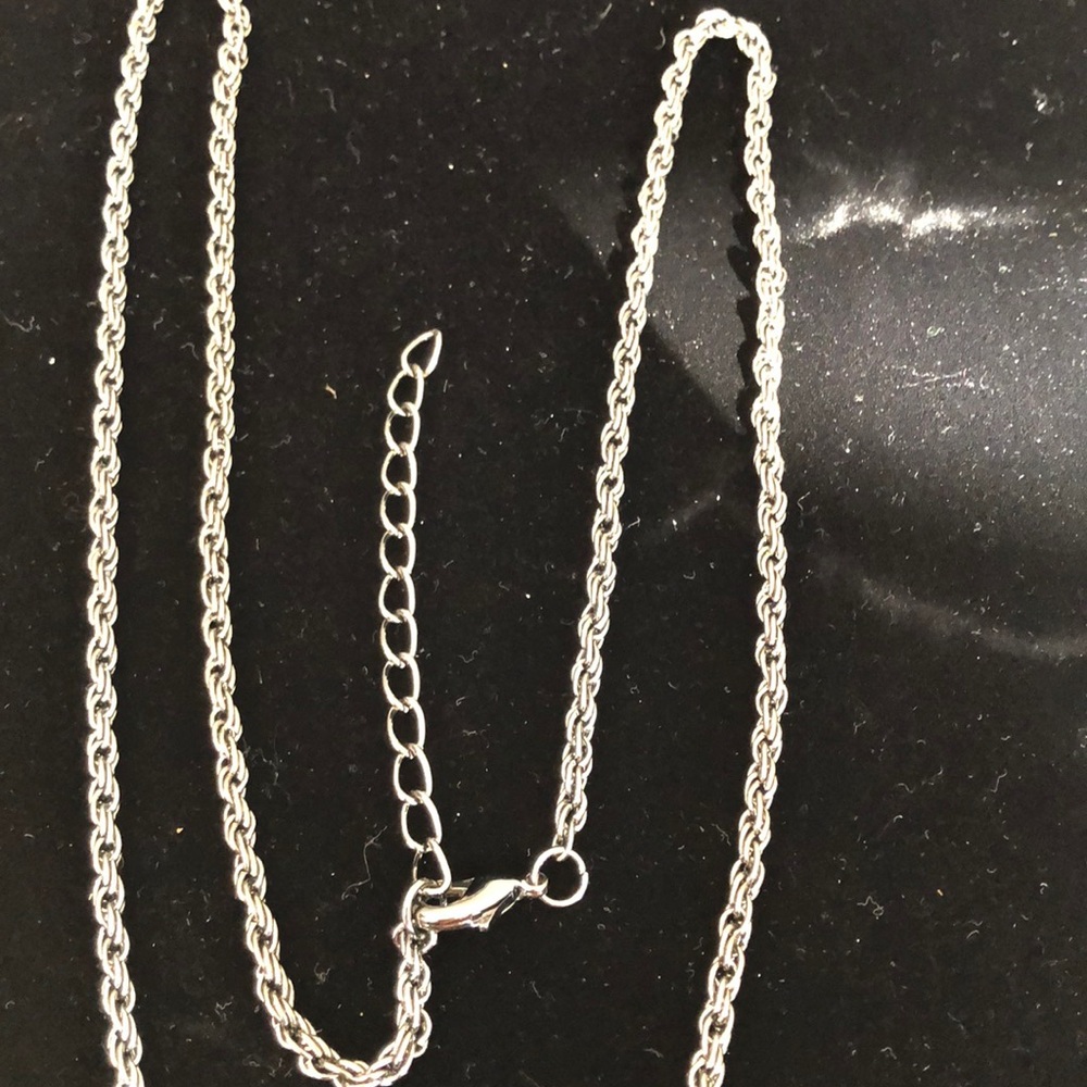 Dark silver CZ cross necklace - Picture 3 of 5